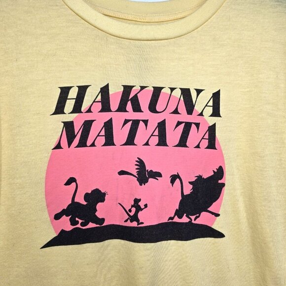 Vintage Disney Lion King Yellow Simba Hakuna Matata Juniors XXL / Women M - Picture 3 of 6